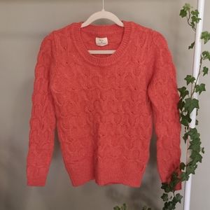 Pins & Needles NWOT med  M part wool washed red cable crew sweater UO